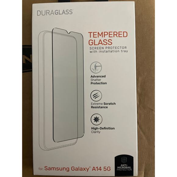 Duraglass Tempered Glass Screen Protector w/ Installation Tray for Galaxy A14 5G - Picture 1 of 2
